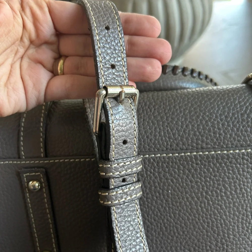 Dooney & Bourke elephant grey Leather Satchel - Picture 10 of 16